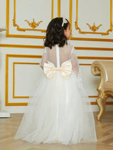 Young Girls" Fashionable Solid Color Mesh Dress Suitable For Flower Girl Dress